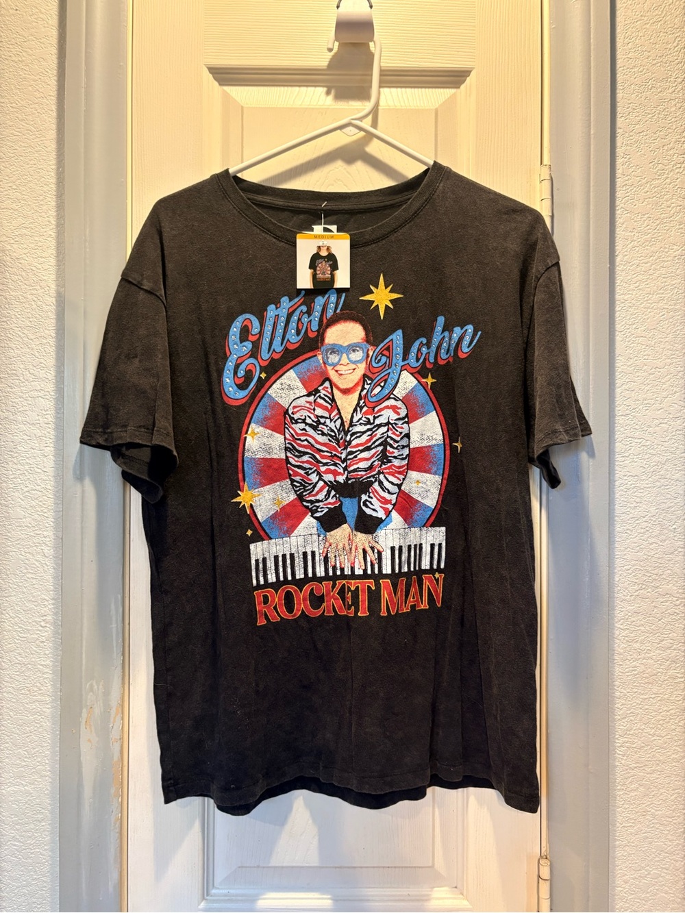 Elton John Rocket Man Graphic Tee - Black